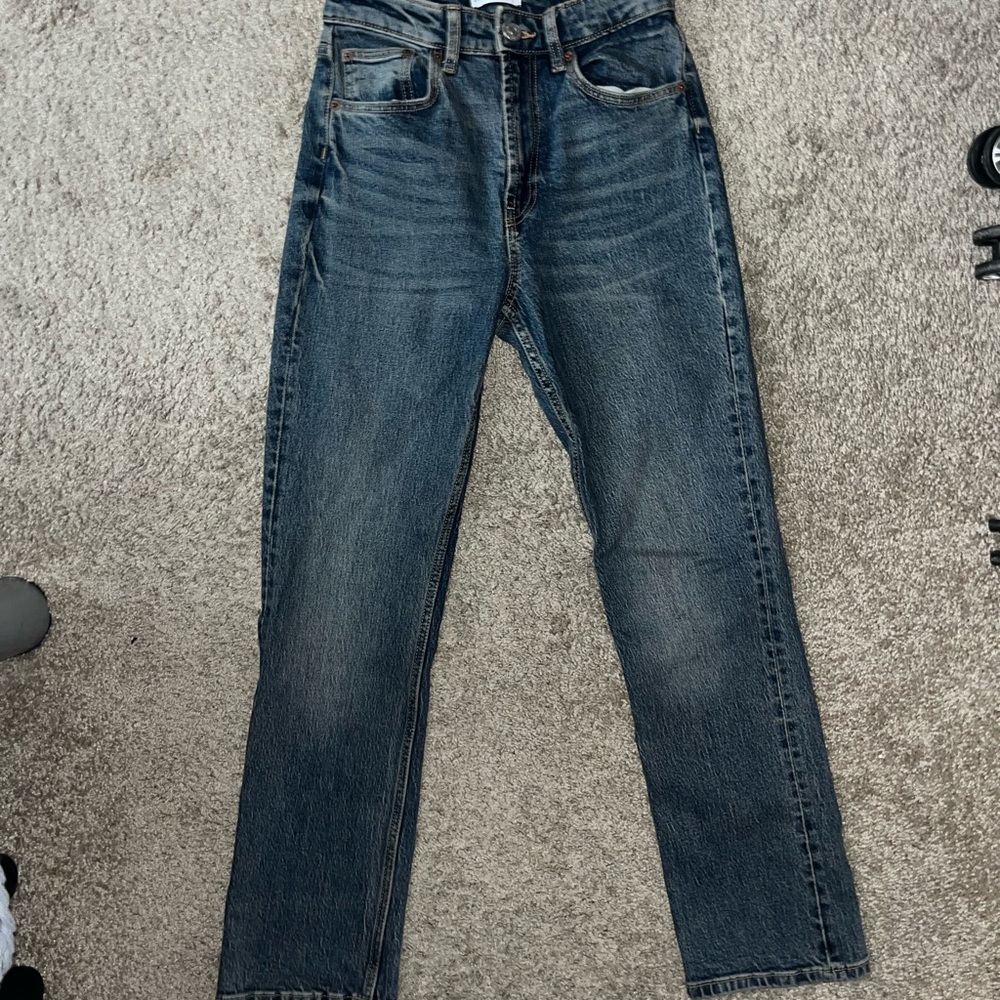 Zara Dark Blue Straight Jeans